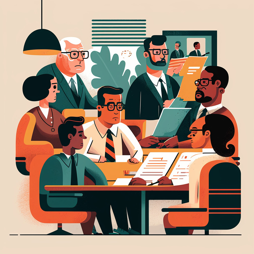**corporate employee in a team meeting** - Upscaled by (fast)
