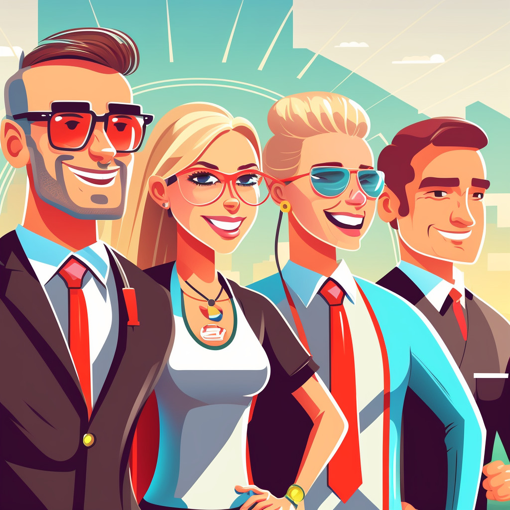 **corporate employees in team event** - Upscaled by (fast)