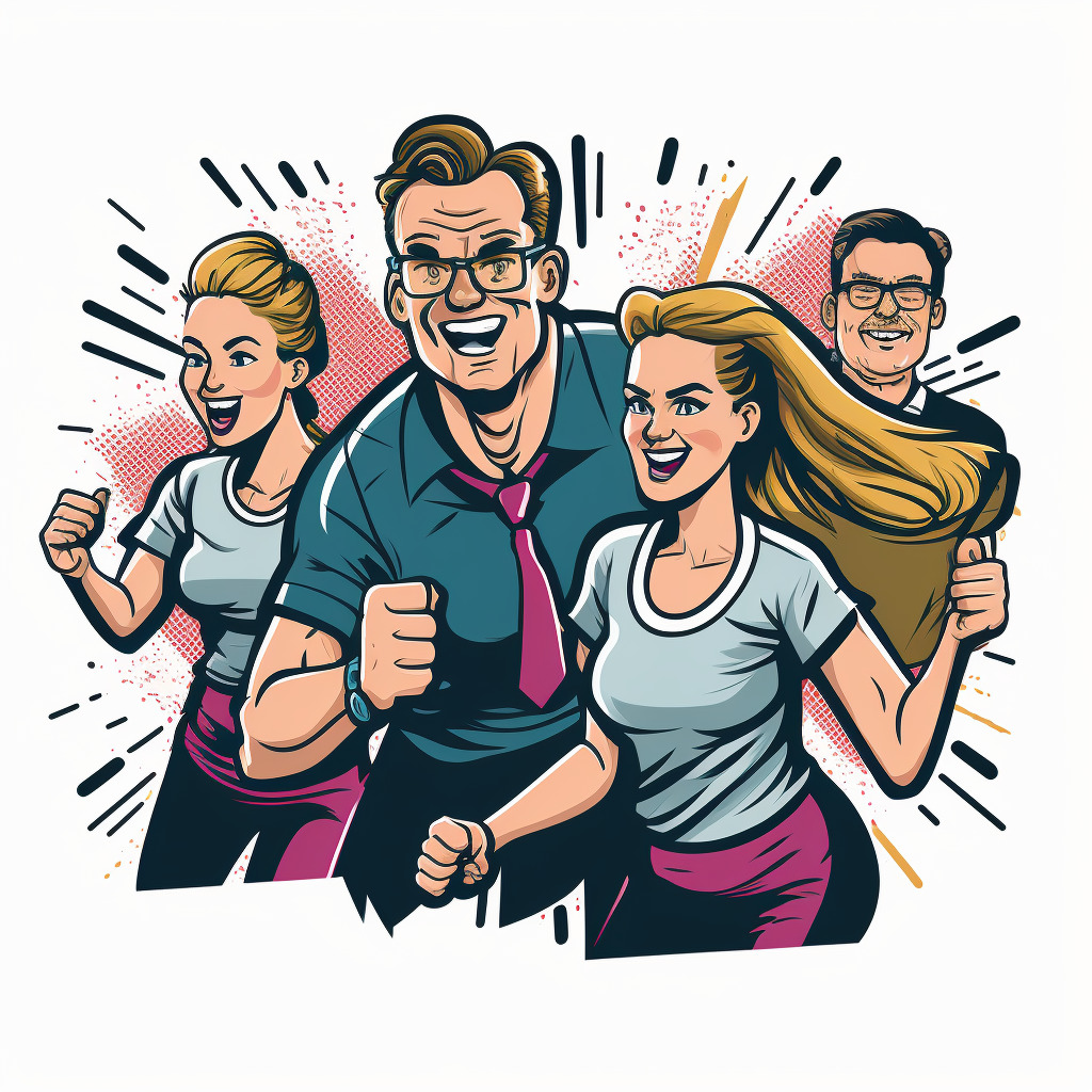 **corporate employees in team event** - Upscaled by (fast)